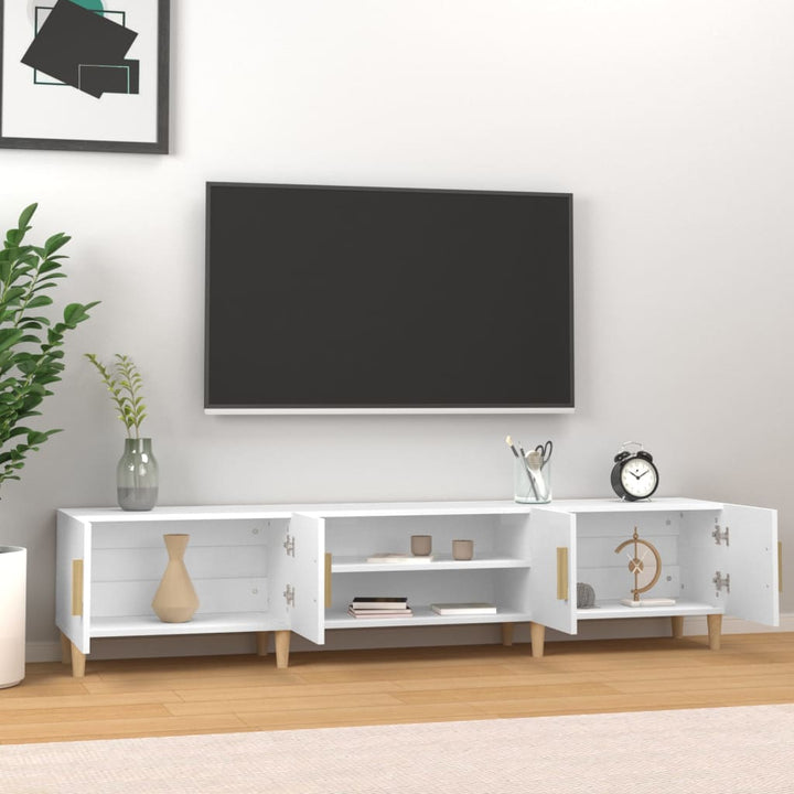 TV-skab hvid 180x31,5x40 cm konstrueret træ