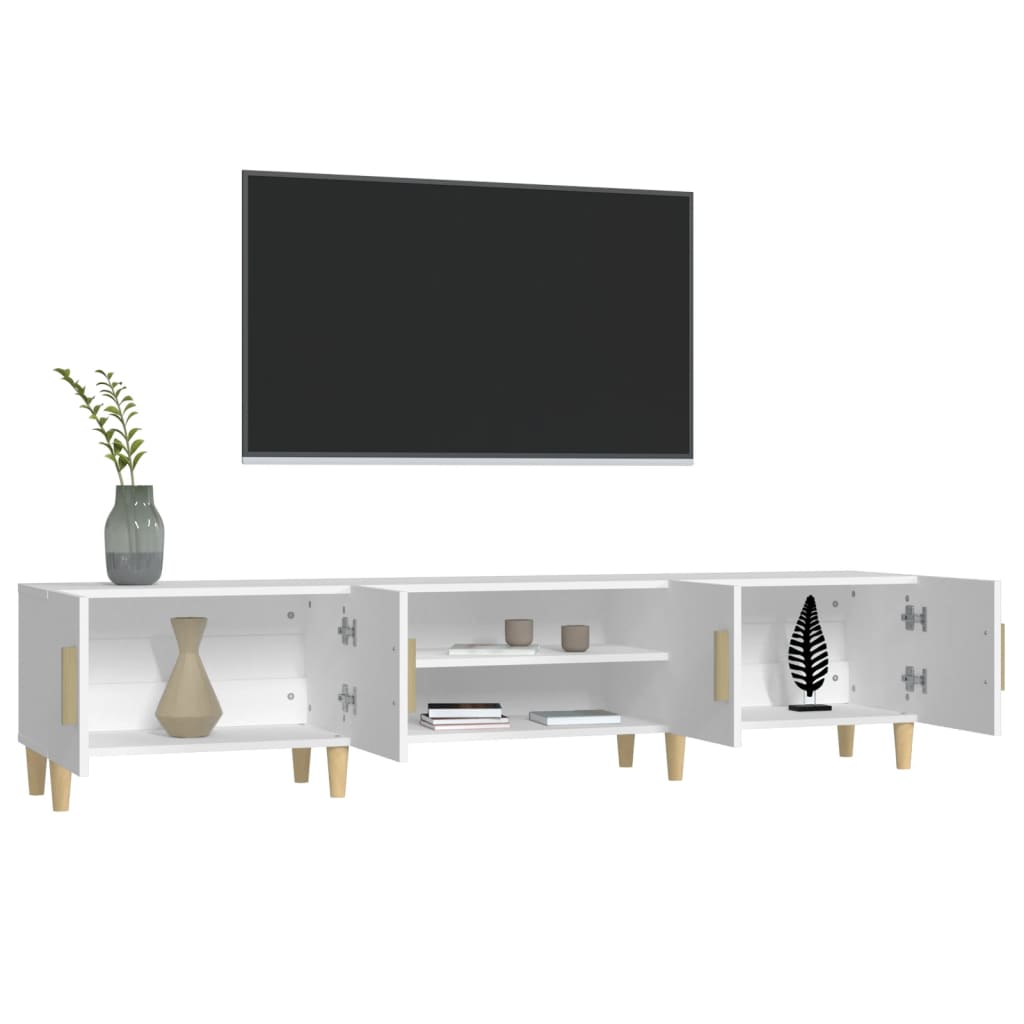 TV-skab hvid 180x31,5x40 cm konstrueret træ