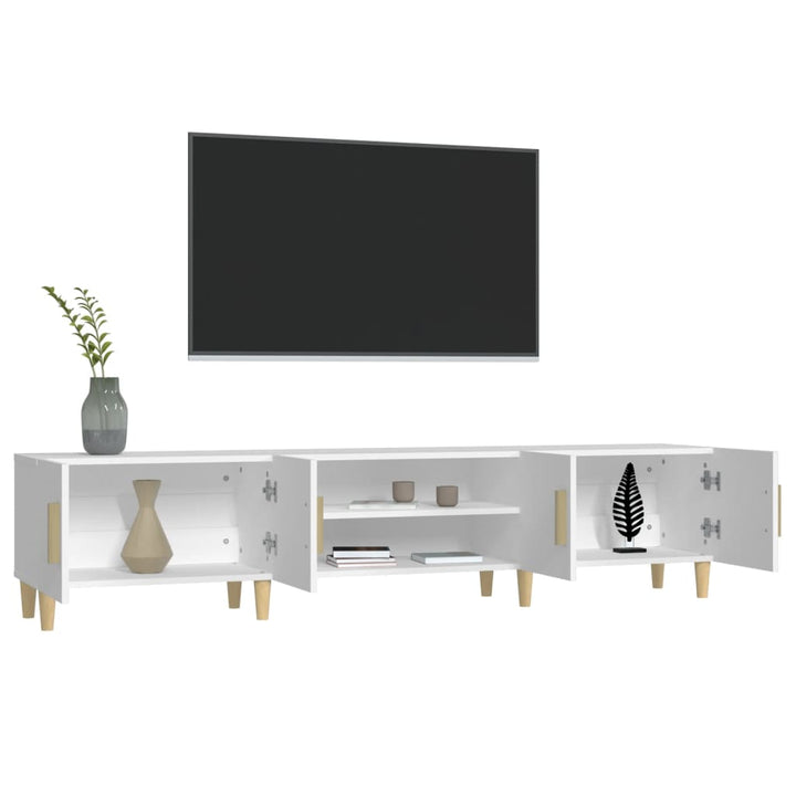 TV-skab hvid 180x31,5x40 cm konstrueret træ