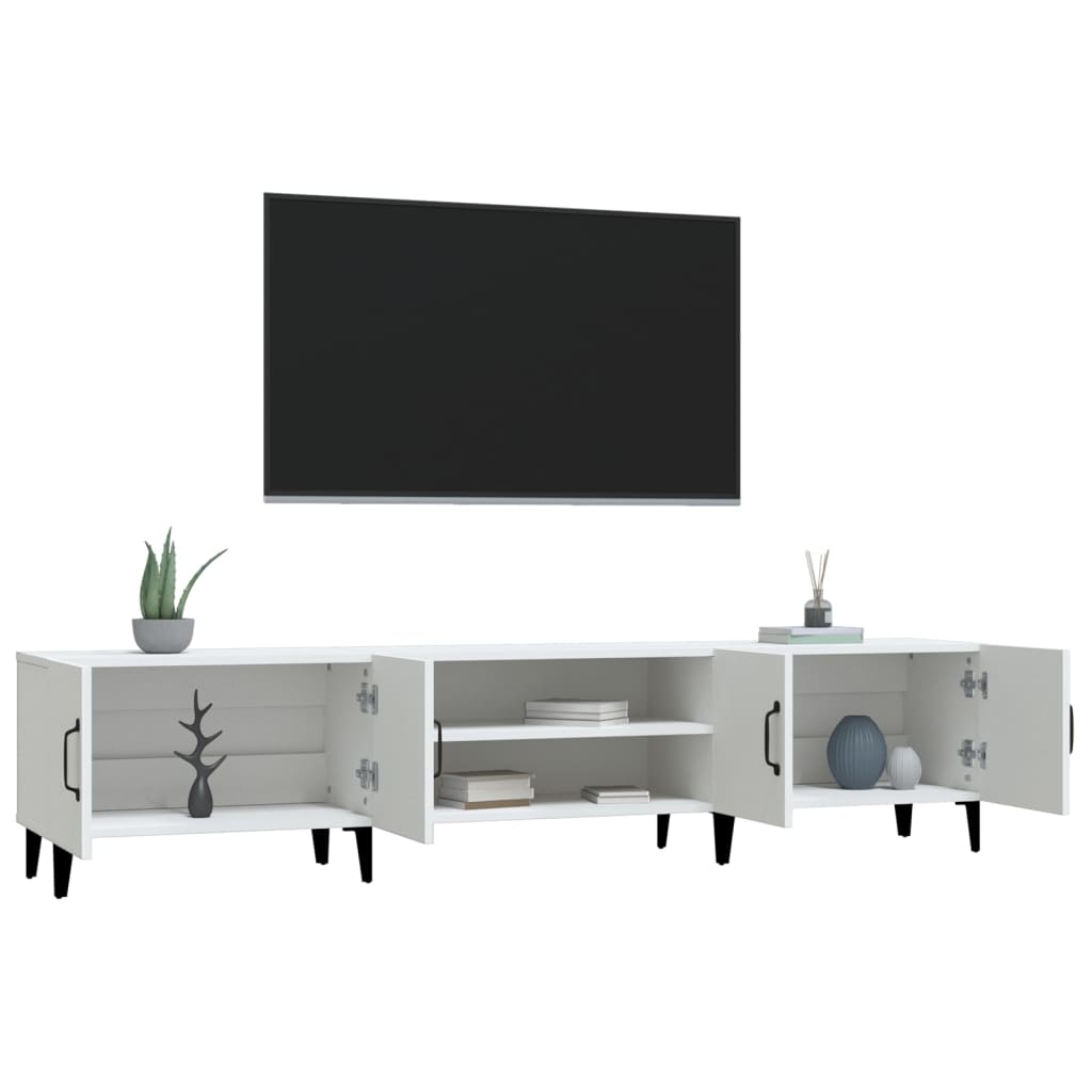 TV-skab hvid 180x31,5x40 cm konstrueret træ