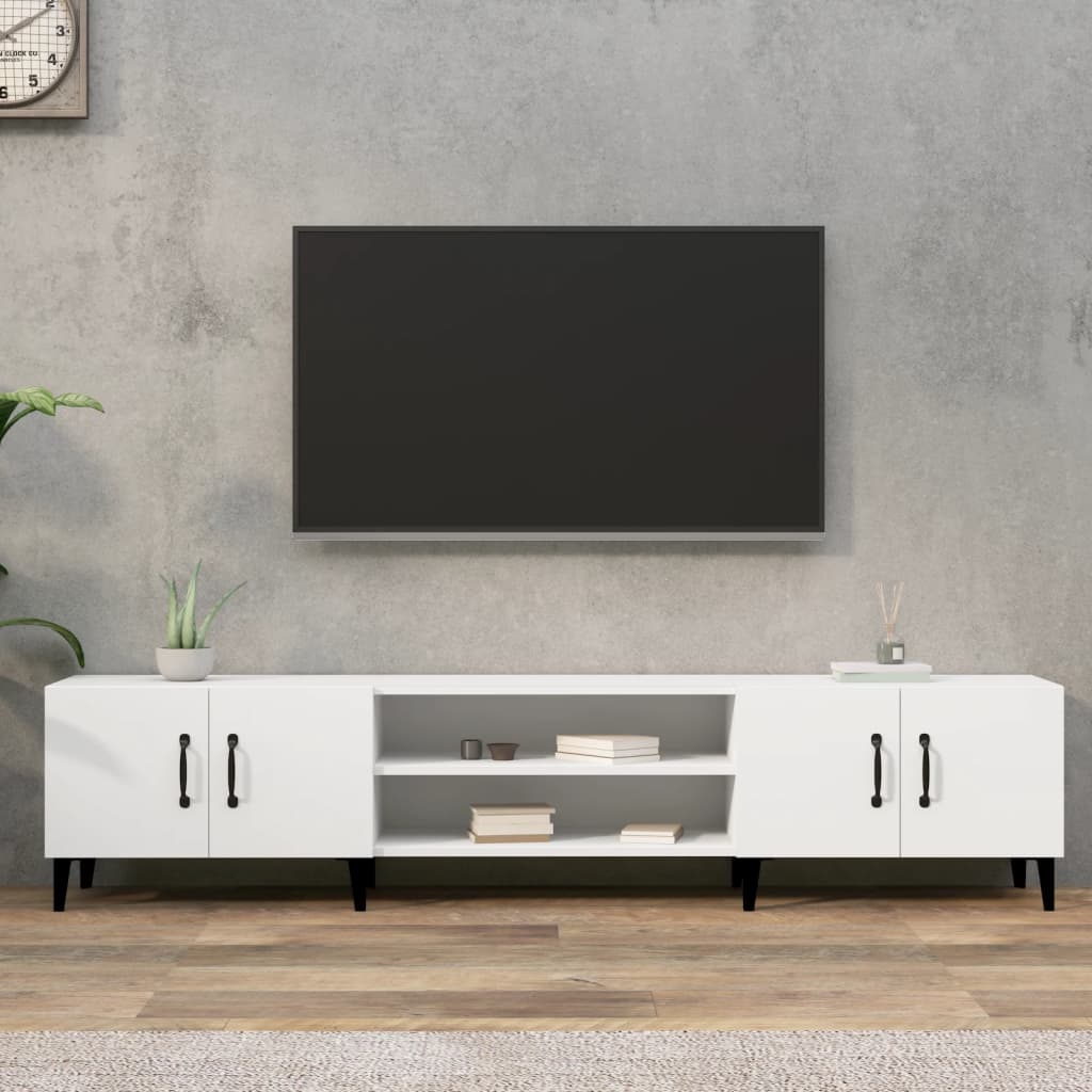 TV-skab hvid 180x31,5x40 cm konstrueret træ