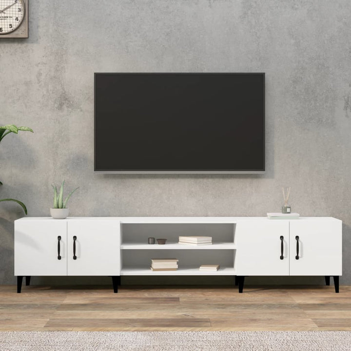 TV-skab hvid 180x31,5x40 cm konstrueret træ