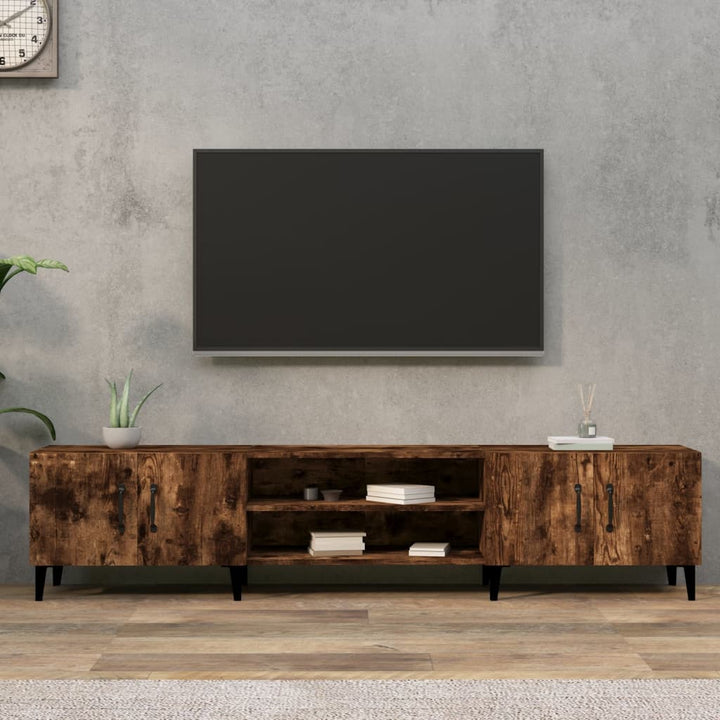 tv-bord 180x31,5x40 cm konstrueret træ røget egetræsfarve
