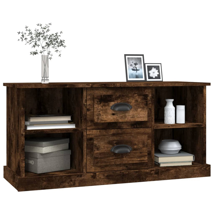 tv-bord 99,5x35,5x48 cm konstrueret træ røget egetræsfarve