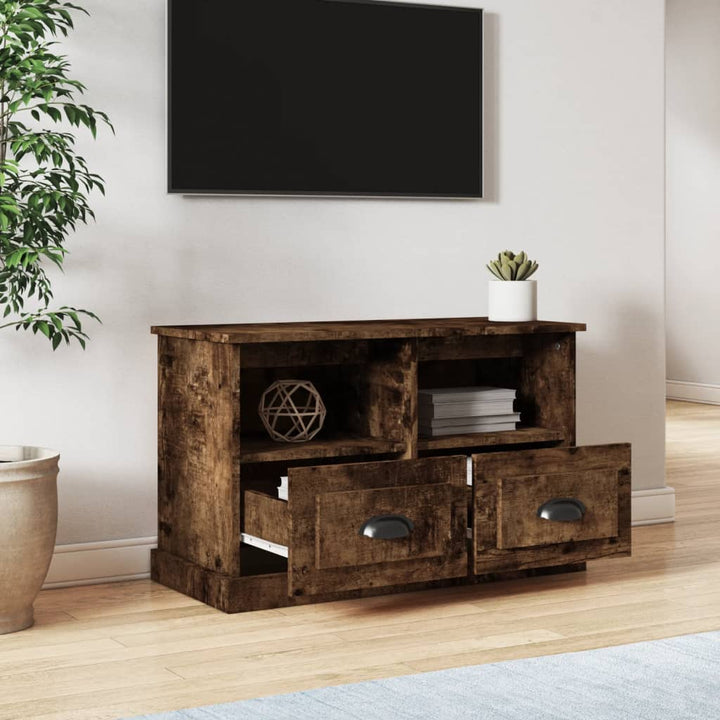 tv-bord 80x35x50 cm konstrueret træ røget egetræsfarve
