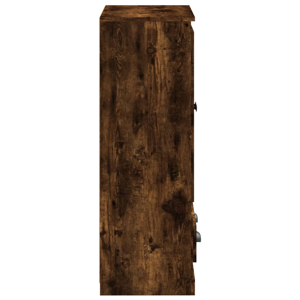 skænk 60x35,5x103,5 cm konstrueret træ røget egetræsfarve