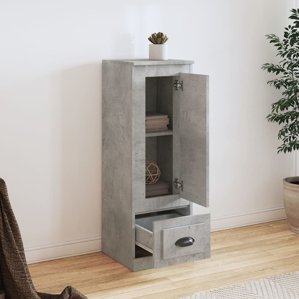 skab 36x35,5x103,5 cm konstrueret træ betongrå
