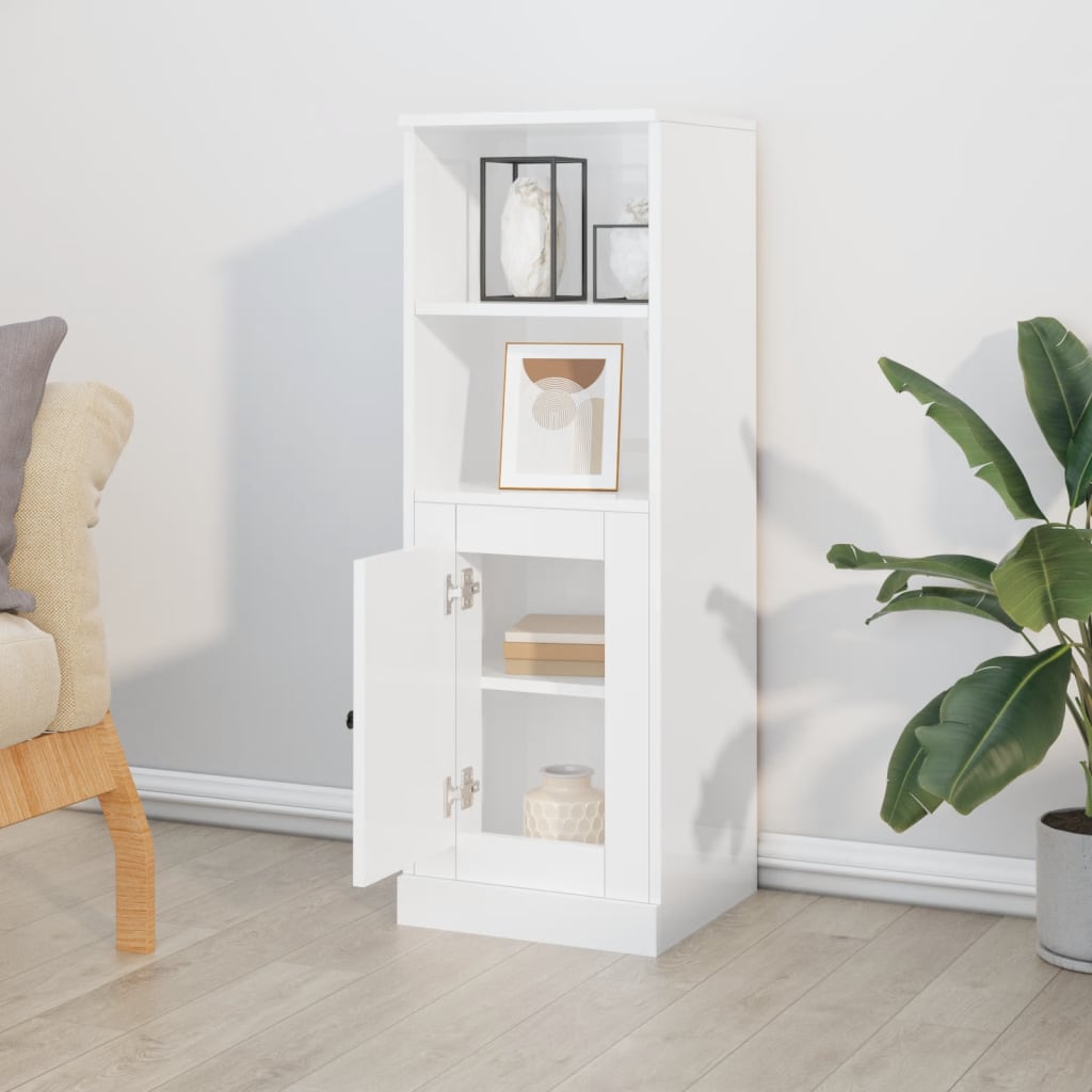 skab 36x35,5x103,5 cm konstrueret træ hvid højglans