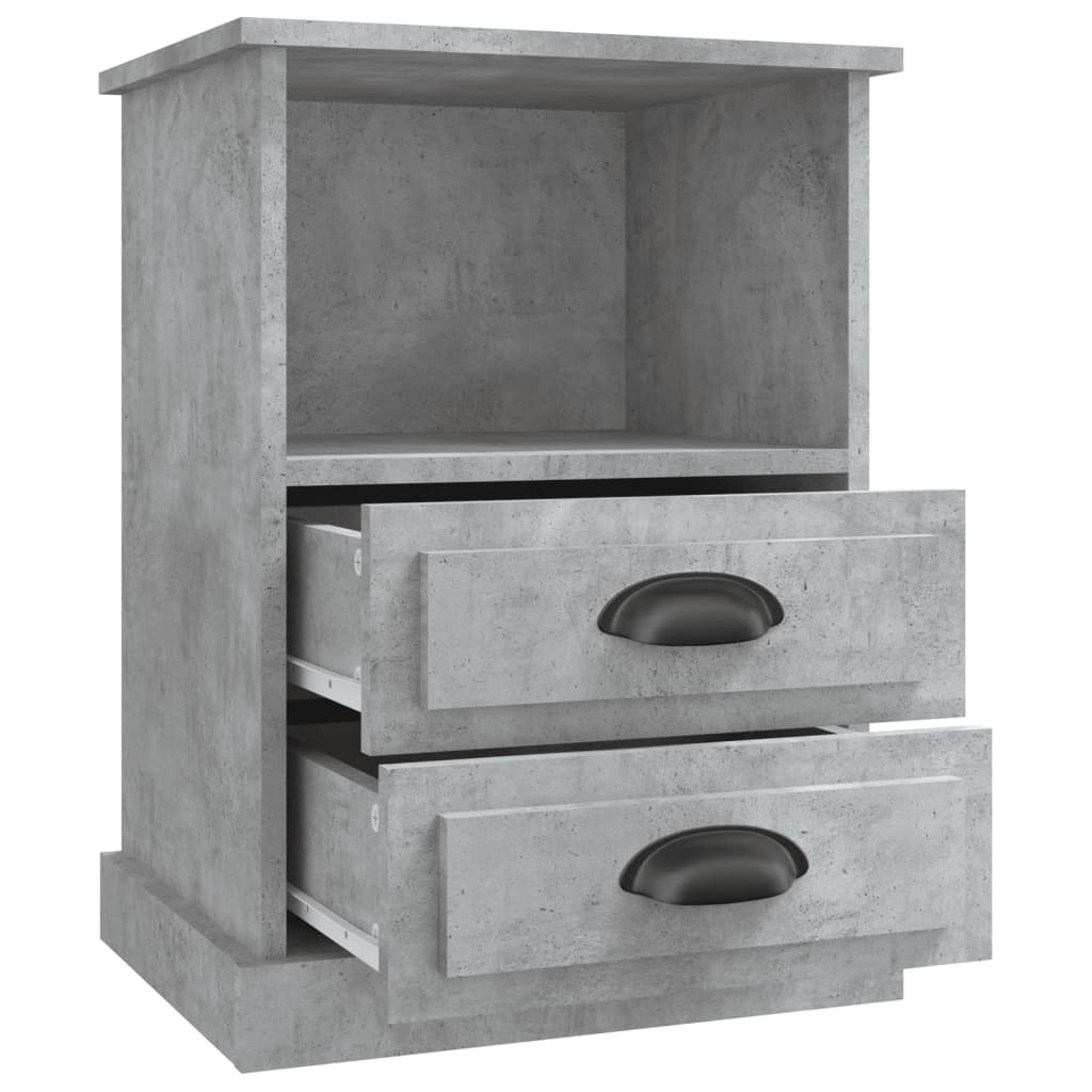 sengebord 43x36x60 cm betongrå