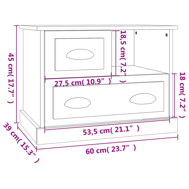 sengebord 60x39x45 cm sonoma-eg