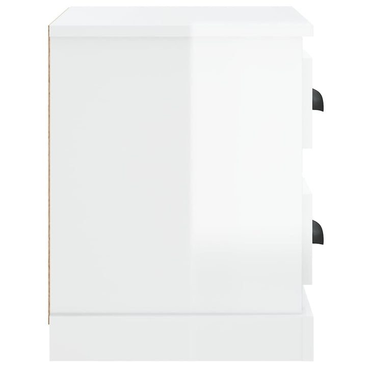 sengebord 60x35,5x45 cm hvid højglans