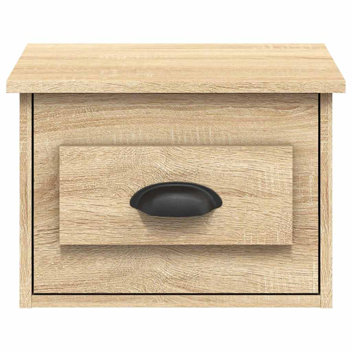 væghængte sengeborde 2 stk. 41,5x36x28 cm sonoma-eg