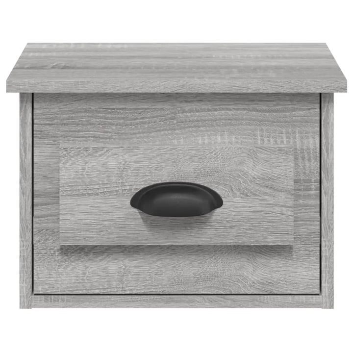 væghængte sengeborde 2 stk. 41,5x36x28 cm grå sonoma-eg