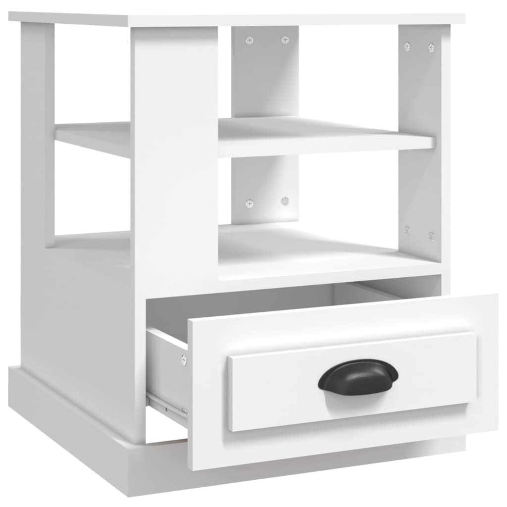 sidebord 50x50x60 cm konstrueret træ hvid