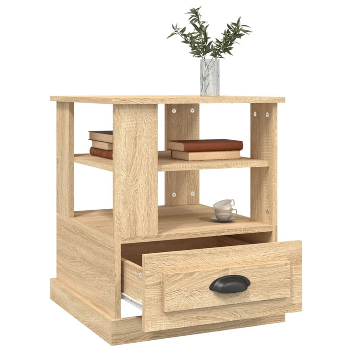 sidebord 50x50x60 cm konstrueret træ sonoma-eg