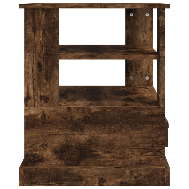 sidebord 50x50x60 cm konstrueret træ røget egetræsfarve