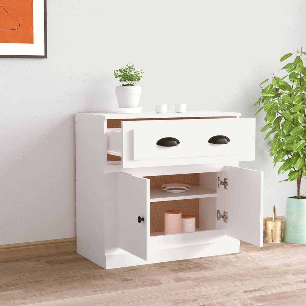 skænk 70x35,5x67,5 cm konstrueret træ hvid