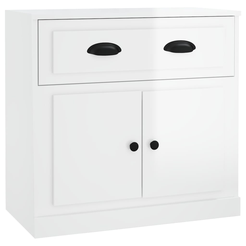 skænk 70x35,5x67,5 cm konstrueret træ hvid højglans