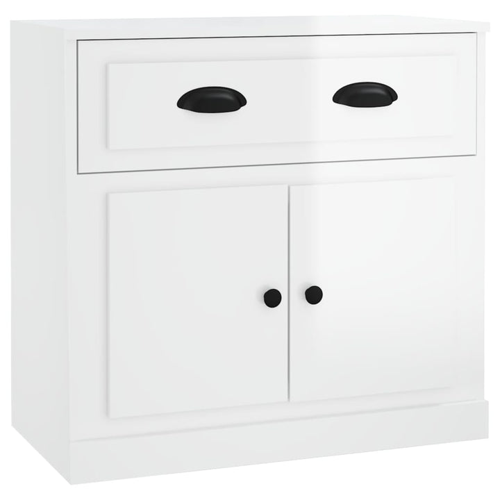 skænk 70x35,5x67,5 cm konstrueret træ hvid højglans