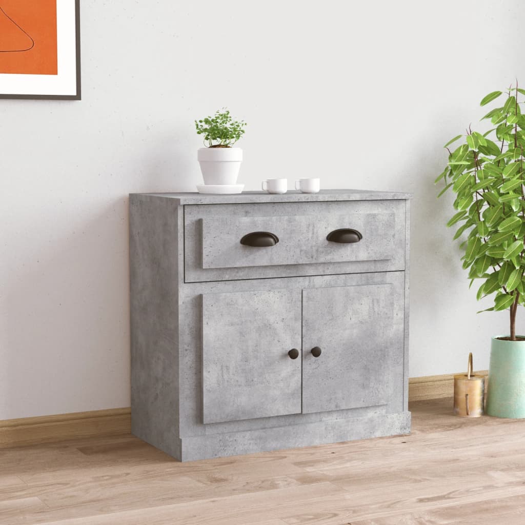 skænk 70x35,5x67,5 cm konstrueret træ betongrå