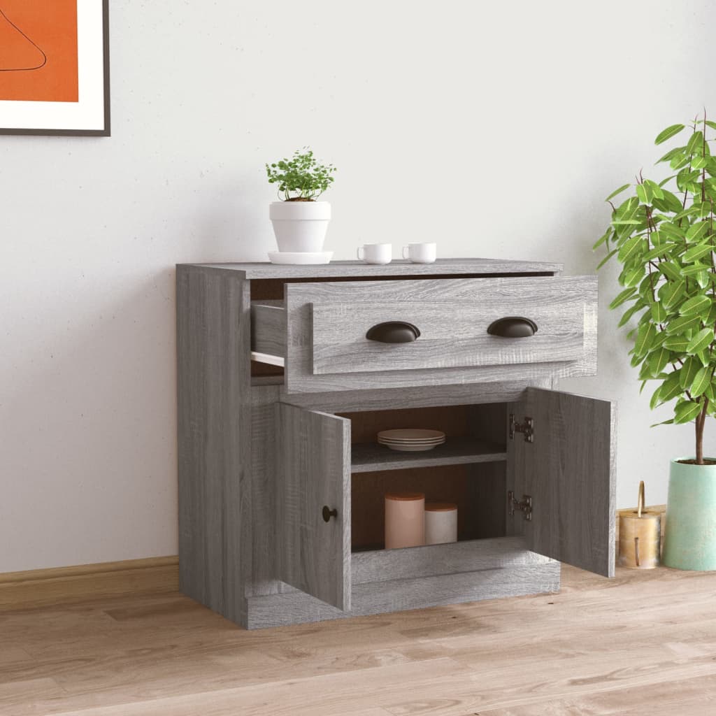 skænk 70x35,5x67,5 cm konstrueret træ grå sonoma-eg