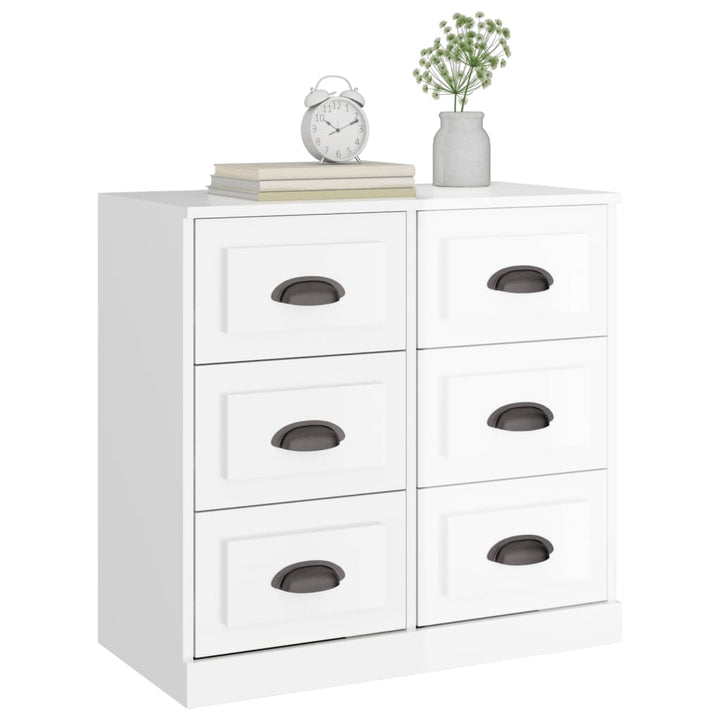 skænk 70x35,5x67,5 cm konstrueret træ hvid højglans