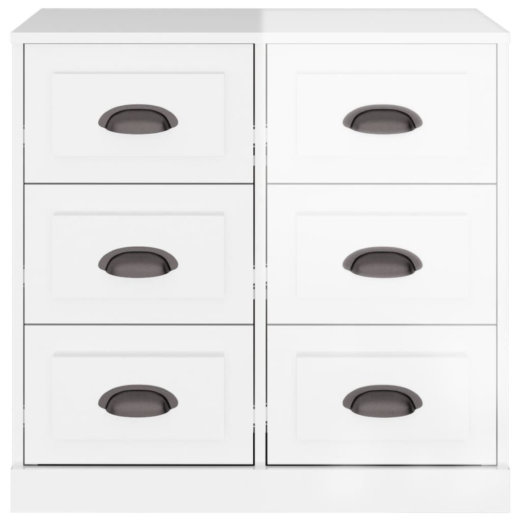 skænk 70x35,5x67,5 cm konstrueret træ hvid højglans