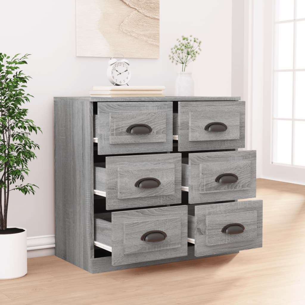 skænk 70x35,5x67,5 cm konstrueret træ grå sonoma-eg