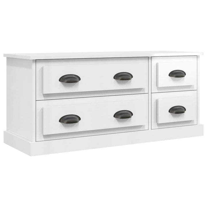 tv-bord 100x35,5x45 cm konstrueret træ hvid højglans