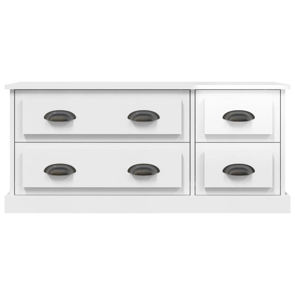 tv-bord 100x35,5x45 cm konstrueret træ hvid højglans