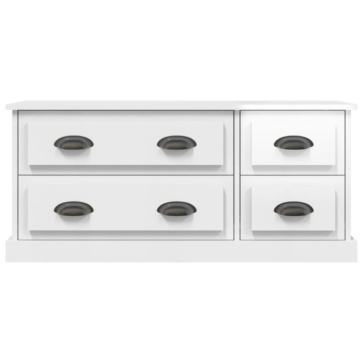 tv-bord 100x35,5x45 cm konstrueret træ hvid højglans