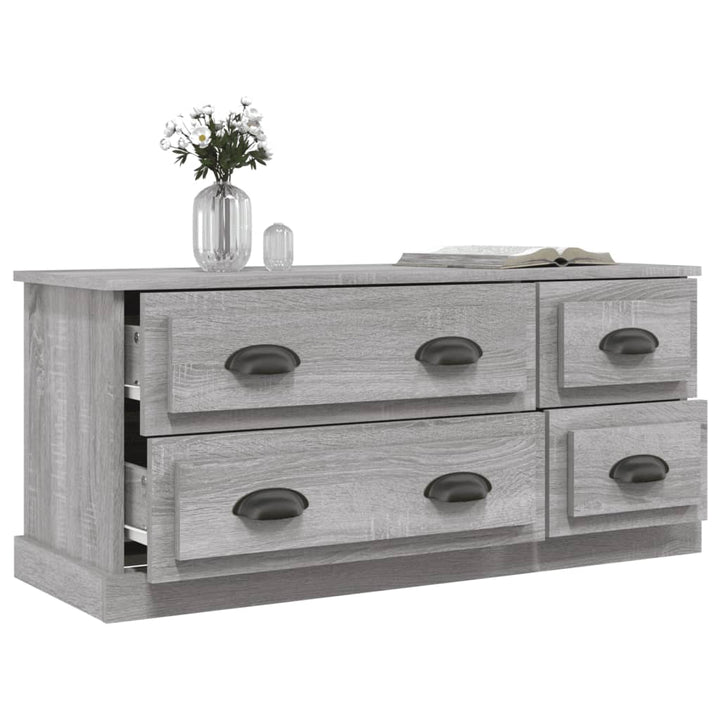 tv-bord 100x35,5x45 cm konstrueret træ grå sonoma-eg