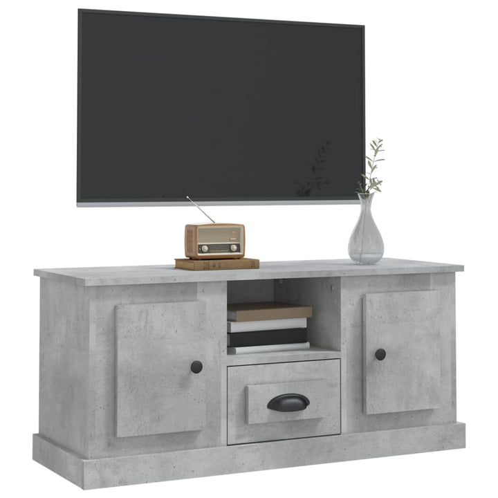 tv-bord 100x35,5x45 cm konstrueret træ betongrå