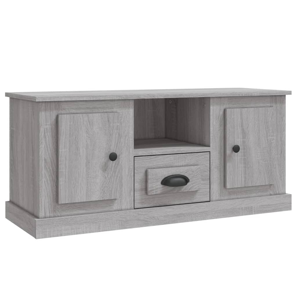 tv-bord 100x35,5x45 cm konstrueret træ grå sonoma-eg