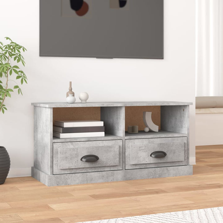 tv-bord 93x35,5x45 cm konstrueret træ betongrå