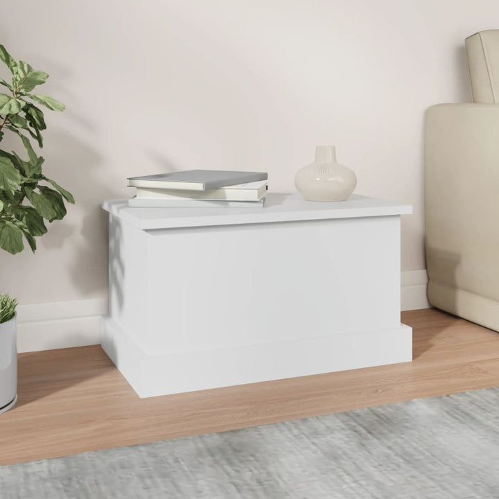 opbevaringskasse hvid 50x30x28 cm konstrueret træ