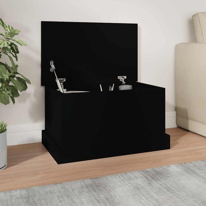 opbevaringskasse 50x30x28 cm konstrueret træ sort