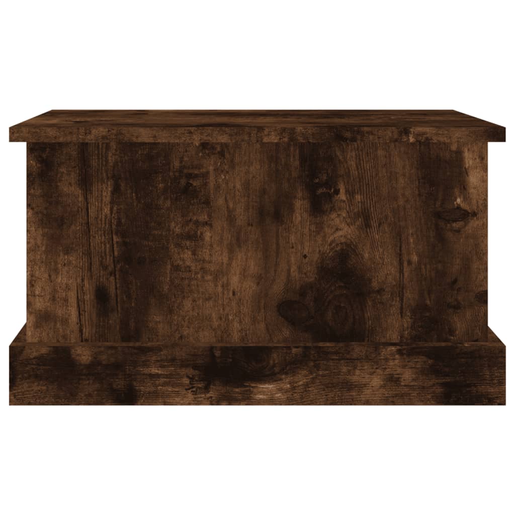 opbevaringskasse 50x30x28 cm konstrueret træ røget egetræsfarve