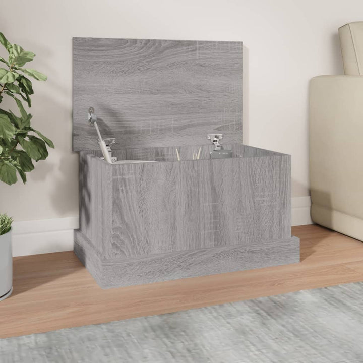 opbevaringskasse 50x30x28 cm konstrueret træ grå sonoma-eg