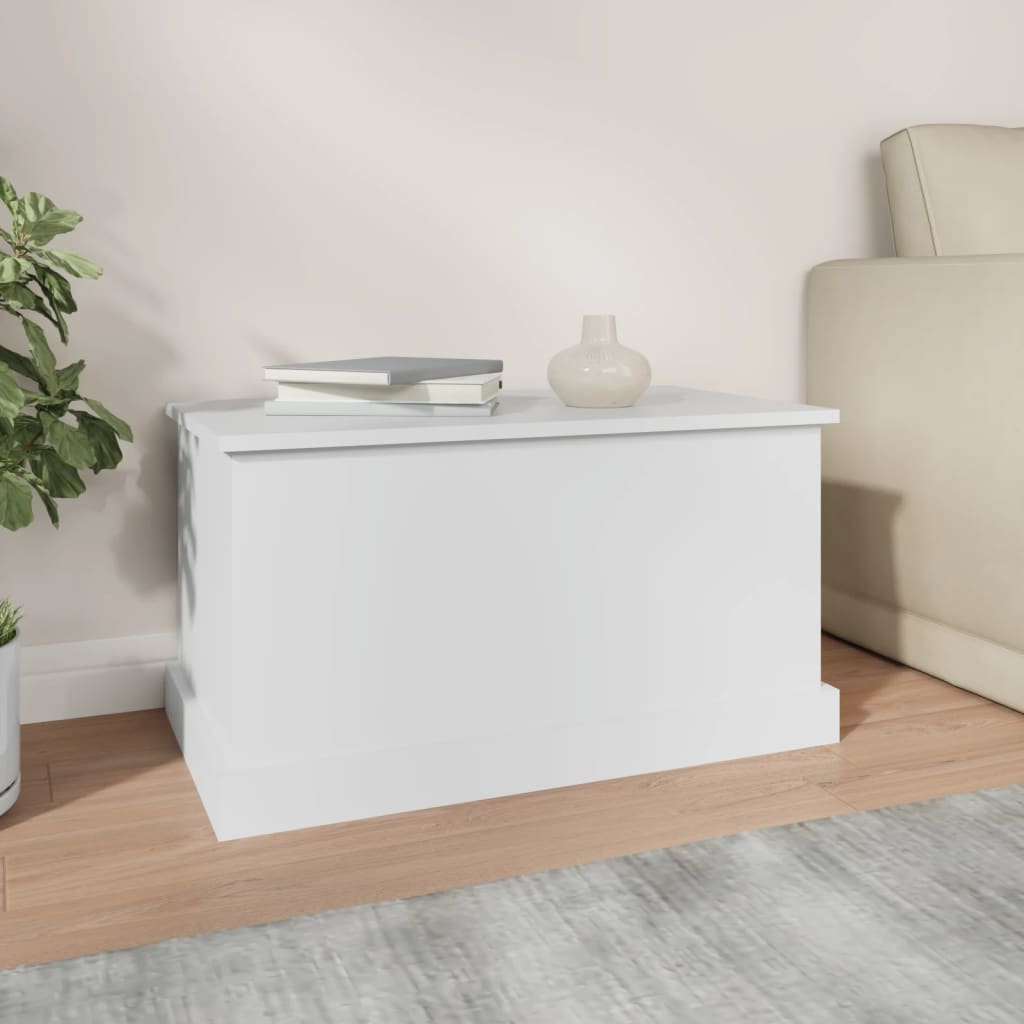opbevaringskasse hvid 70x40x38 cm konstrueret træ