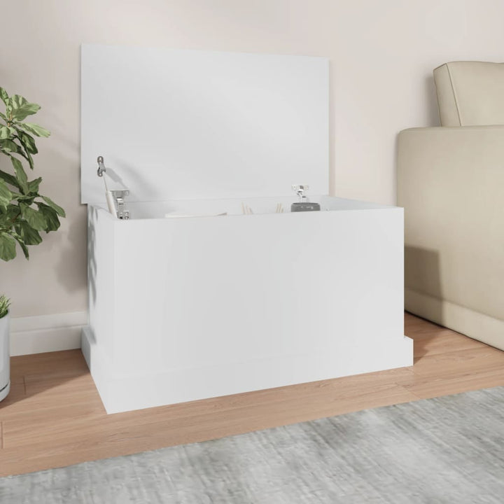 opbevaringskasse hvid 70x40x38 cm konstrueret træ