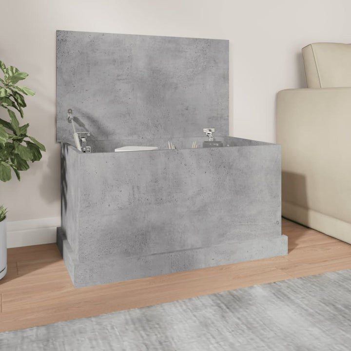 opbevaringskasse 70x40x38 cm konstrueret træ betongrå