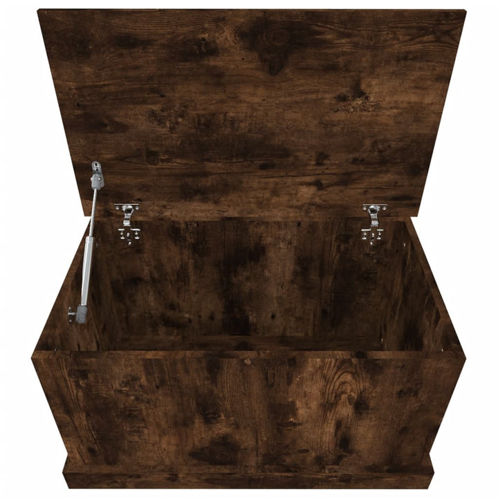 opbevaringskasse 70x40x38 cm konstrueret træ røget egetræsfarve
