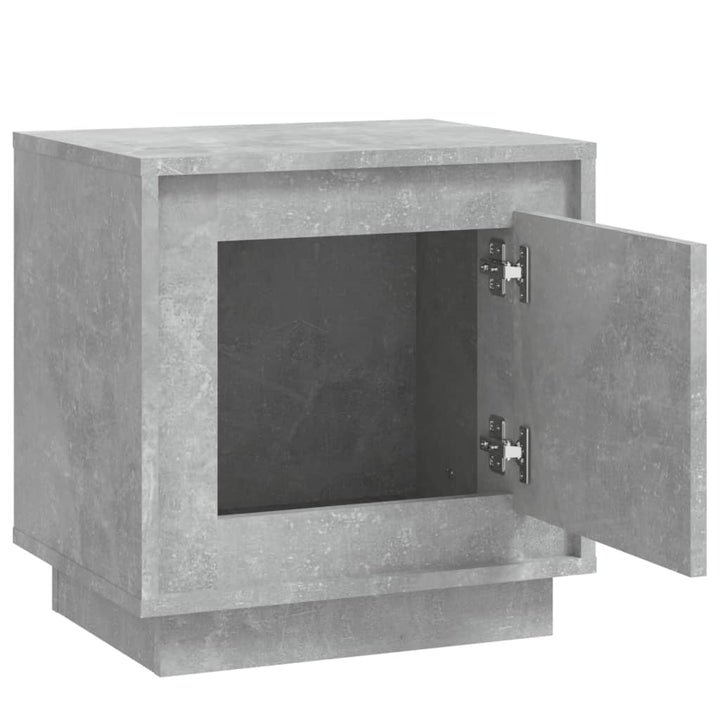 sengebord 44x35x45 cm konstrueret træ betongrå