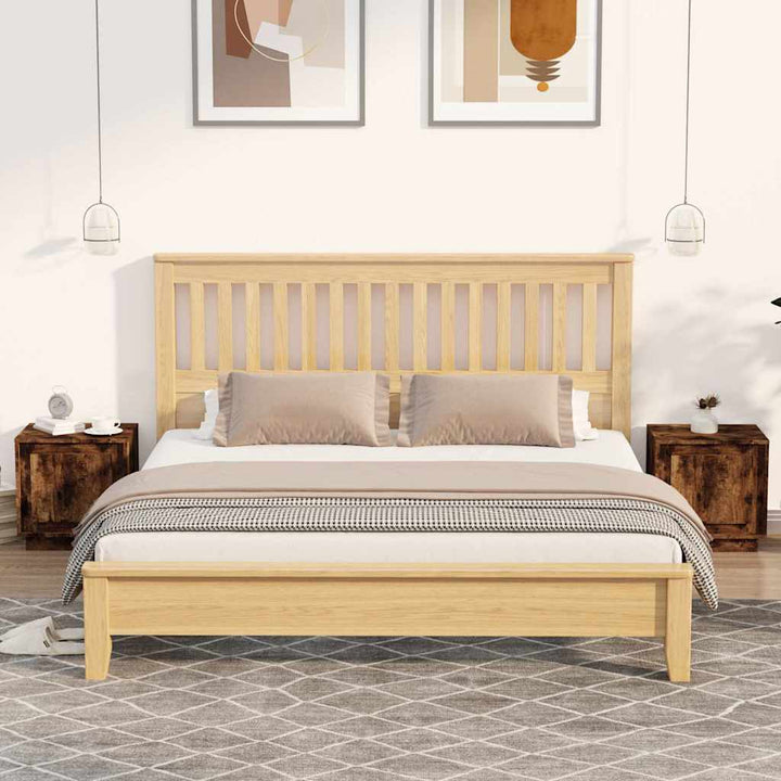 sengeborde 2 stk. 44x35x45 cm konstrueret træ røget egetræ