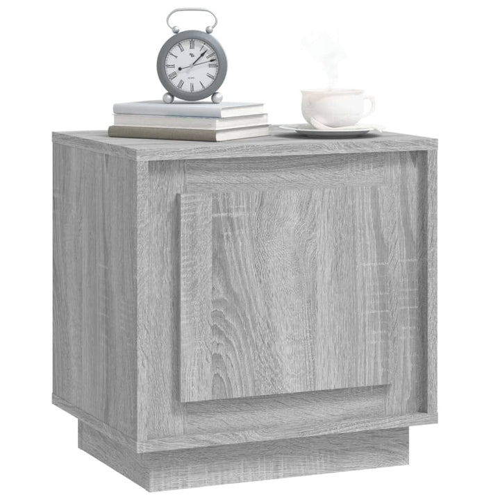 sengeborde 2 stk. 44x35x45 cm konstrueret træ grå sonoma-eg