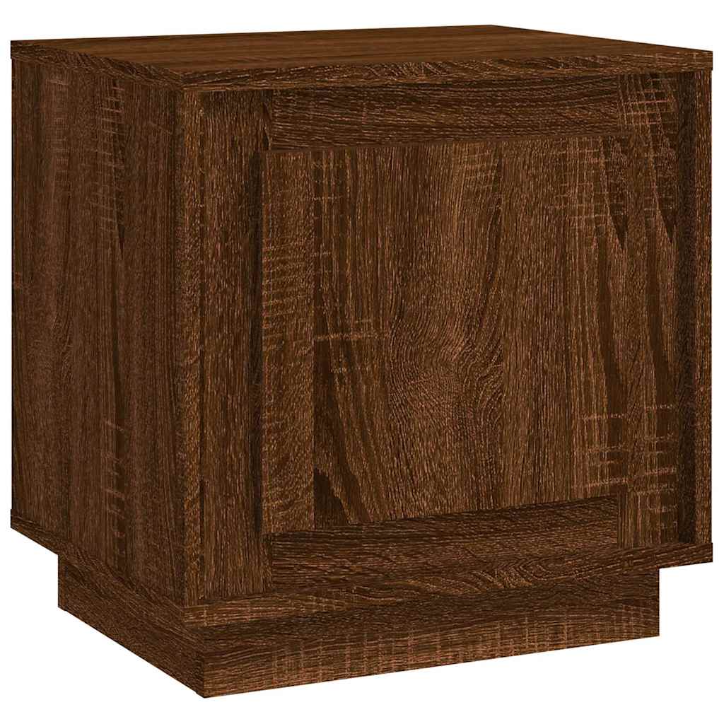 sengebord 44x35x45 cm konstrueret træ brun egetræsfarve