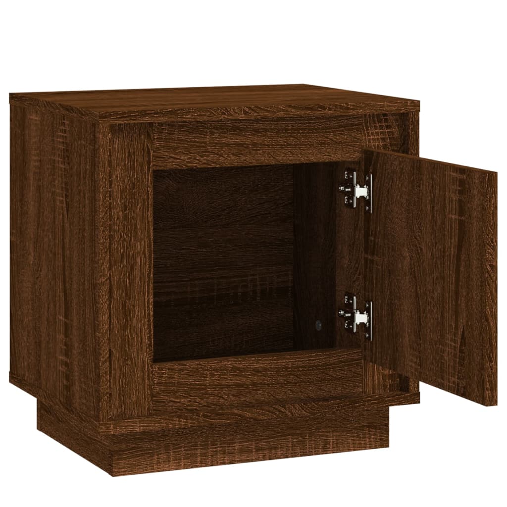 sengebord 44x35x45 cm konstrueret træ brun egetræsfarve