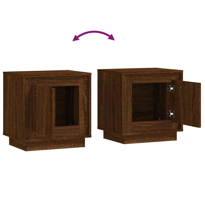 sengebord 44x35x45 cm konstrueret træ brun egetræsfarve