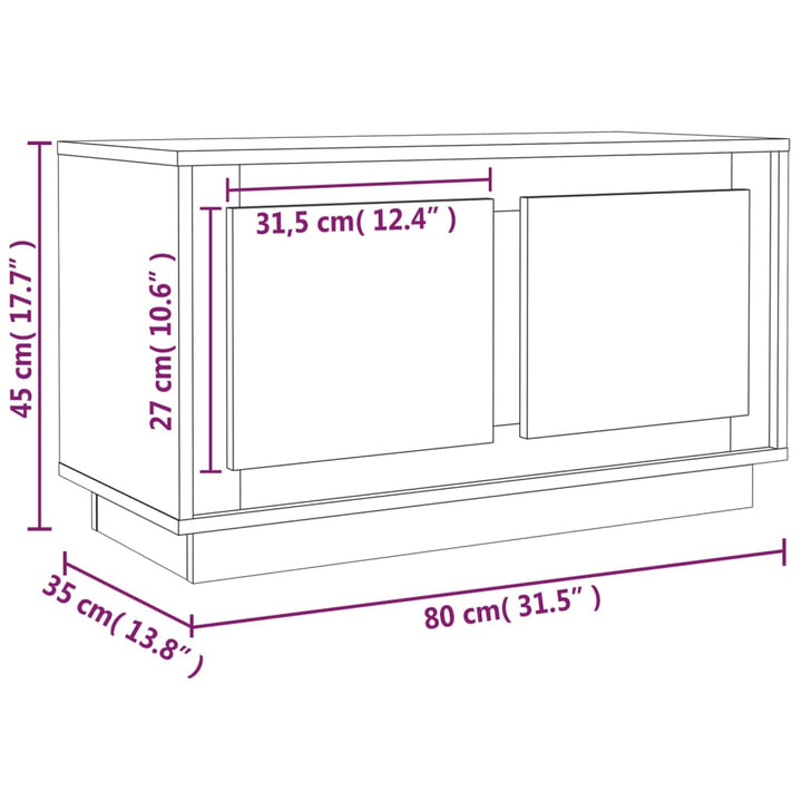 tv-bord 80x35x45 cm konstrueret træ grå sonoma-eg